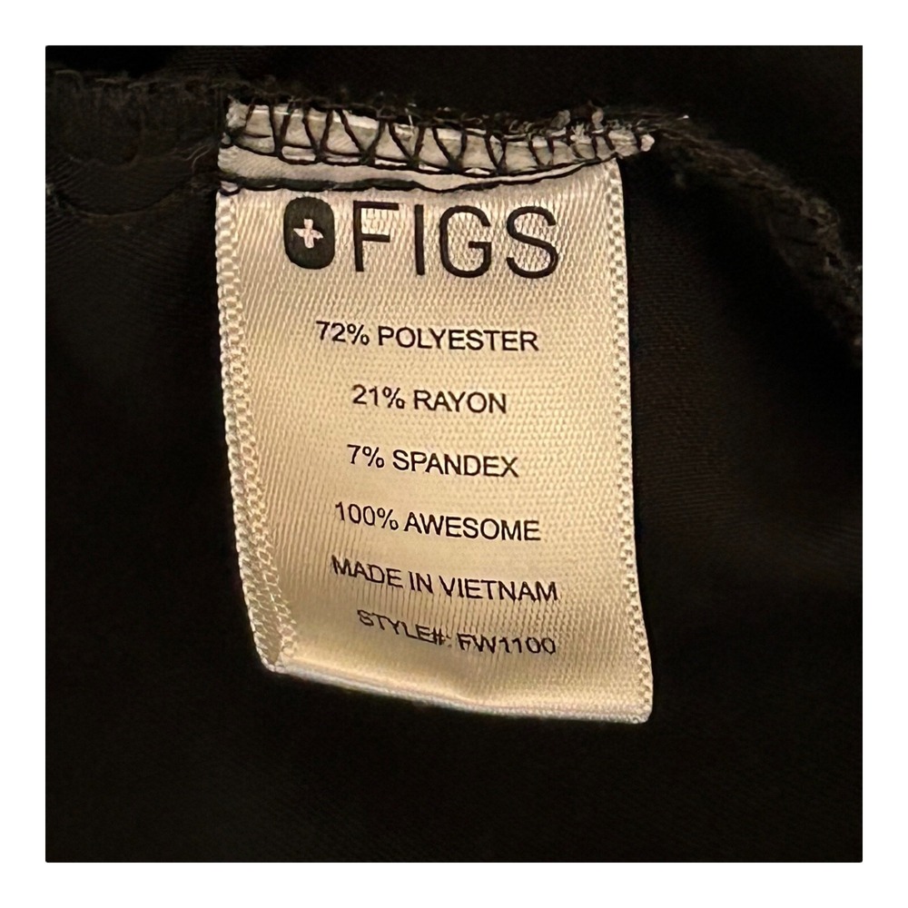 FIGS Womens Casma Technical Collection Scrub Top Size S Black V-Neck FW1100 - Picture 14 of 15